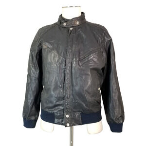 Equus leather jacket men's Medium Black Biker Bomber Cafe Racer England vintage